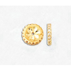 14K Złoty krążek, kwiatek z diamentami