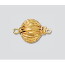 14K Złote zapięcie, karbowany koralik