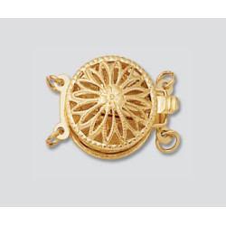 14K Złote zapięcie, okrągłem filigranowe 12.5mm