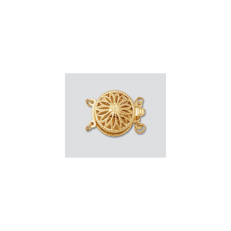 14K Złote zapięcie, okrągłem filigranowe 12.5mm