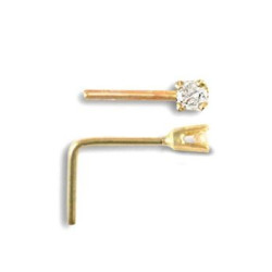 Kolczyk do nosa  2 mm z kamieniem