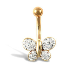 Kolczyk do pępka 20.1x12.3 mm, motyl z kamieniem