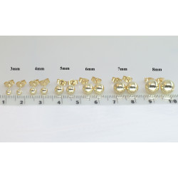 Złote kolczyki, kulki  3-9 mm