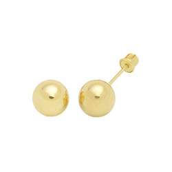 14K Złote kolczyki, kulki sztyft z gwintem