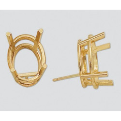 14K Złota głowica kolczyka, owalna