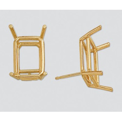 14K Złota głowica kolczyka, szmaragd