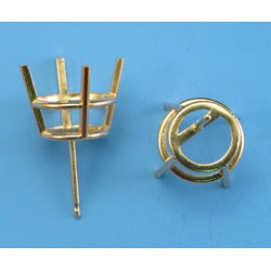 14K Złota głowica kolczyka, okrągła