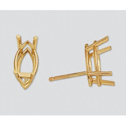 14K Złota głowica kolczyka, markiza