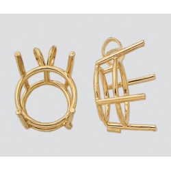 14K Złota głowica, wisiorek, okrągła