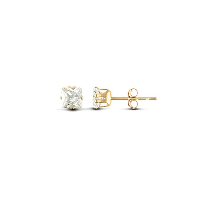 Kolczyki kwadraty z cyrkoniami 4x4 mm