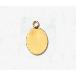 14/20 Złota zawieszka, owalna, płaska 10x8mm