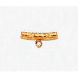 14/20 Złota rurka zakrzywiona z 1 oczkiem, ze wzorem 2x13mm