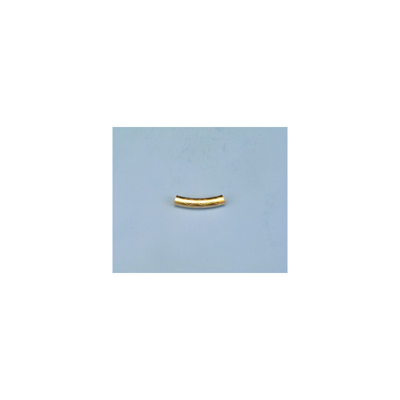 14/20 Złota rurka zakrzywiona ze wzorem 4 X 20 mm