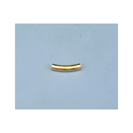 14/20 Złota rurka zakrzywiona ze wzorem 4 X 20 mm