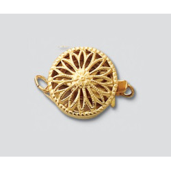 14/20 Zota zapinka, okrągła, filigranowa, duża 12.5mm