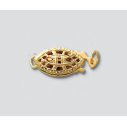 14/20 Złota sprzączka z haczykiem, filigranowa 15x6mm