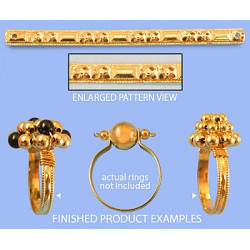 14/20 Złoty trzon na pierścionki płaski (kropka-kreska) 50mm