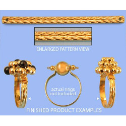 14/20 Złoty trzon na pierścionki płaski (grot) 50mm