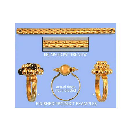 14/20 Złoty trzon na pierścionki płaski (grot) 50mm