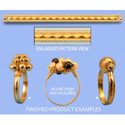 14/20 Złoty trzon na pierścionki płąski (podwójny diament) 50mm