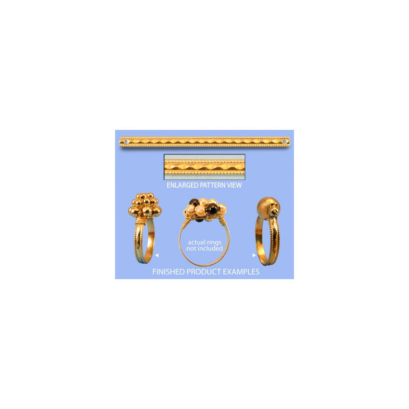 14/20 Złoty trzon na pierścionki płąski (podwójny diament) 50mm