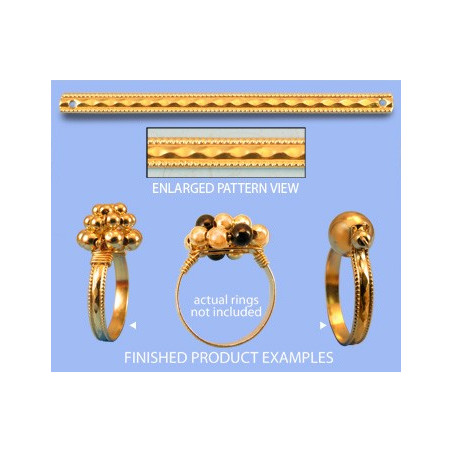 14/20 Złoty trzon na pierścionki płąski (podwójny diament) 50mm