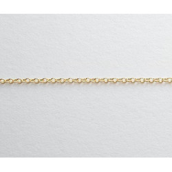 14/20K Łańcuch z białego i żółtego złota, oczka okrągłe