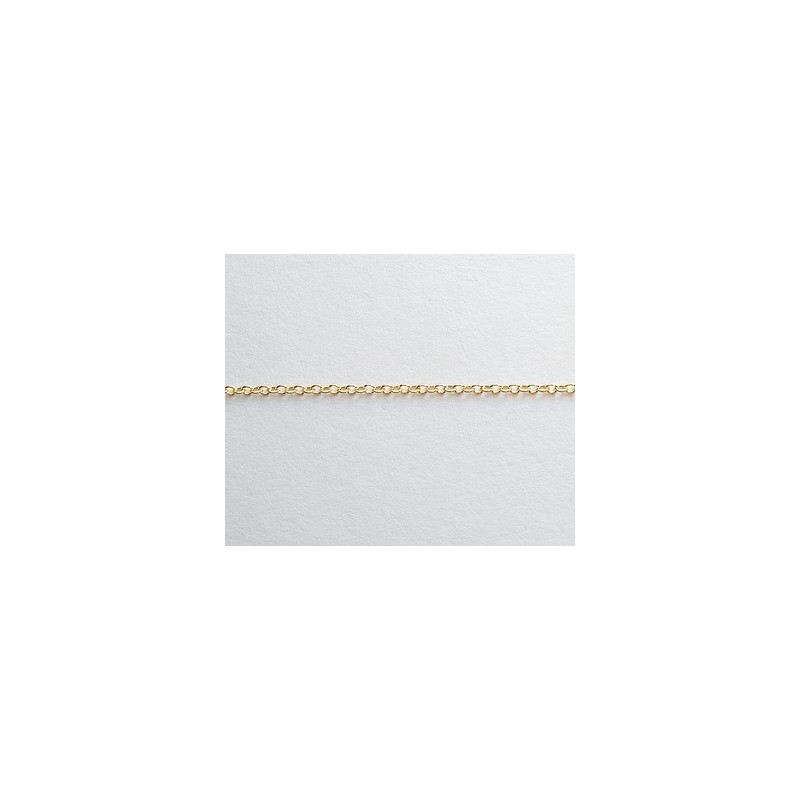 14/20K Łańcuch z białego i żółtego złota, oczka okrągłe