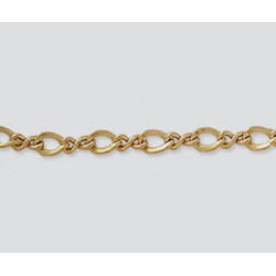 14/20K Złoty łańcuszek, oczka skręcane ósemki