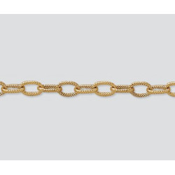 14/20K Złoty łańcuszek, oczka ze wzorkiem