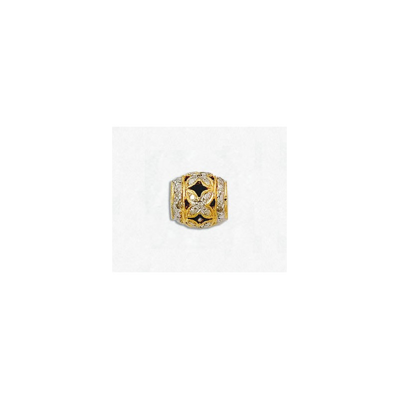 14K Złoty koralik z diamentami 9.5 x 9.75mm