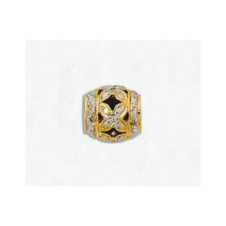 14K Złoty koralik z diamentami 9.5 x 9.75mm