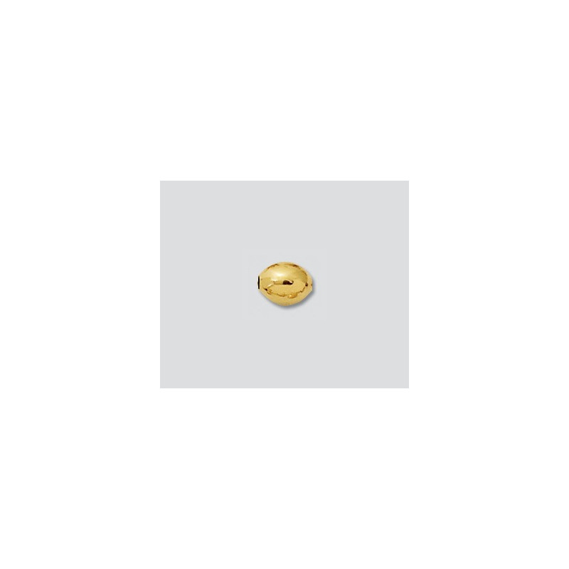 14K Złoty koralik, owal, błyszczący 4.5x6.5mm