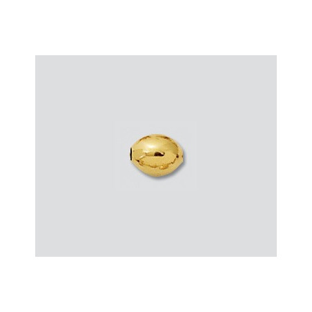 14K Złoty koralik, owal, błyszczący 4.5x6.5mm