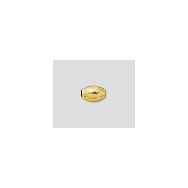 14K Złoty koralik, owal, błyszczący 5x9mm