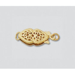 14K Złote zapięcie, perła, filigranowe 15x6mm