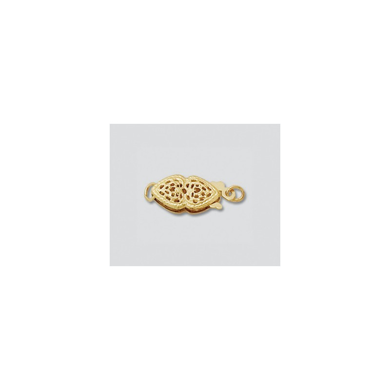 14K Złote zapięcie, perła, filigranowe 15x6mm