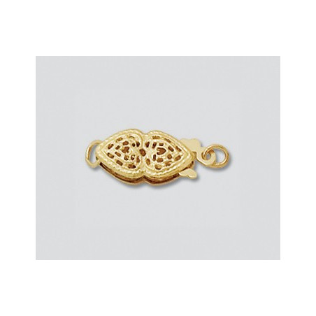 14K Złote zapięcie, perła, filigranowe 15x6mm