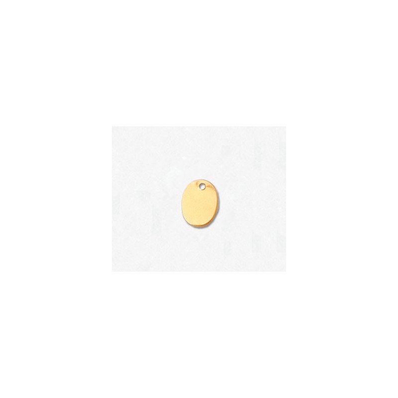 14K Złota zawieszka, owal 8x6 mm z otworem