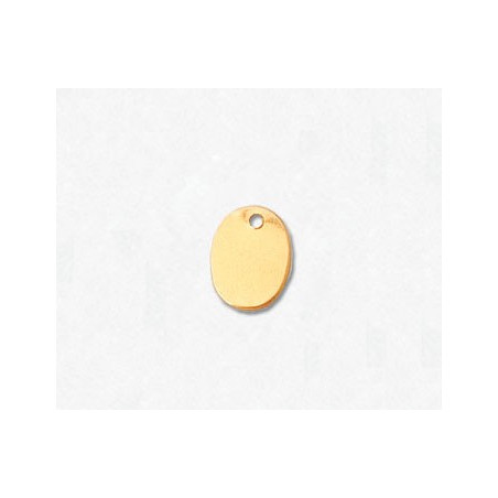 14K Złota zawieszka, owal 8x6 mm z otworem