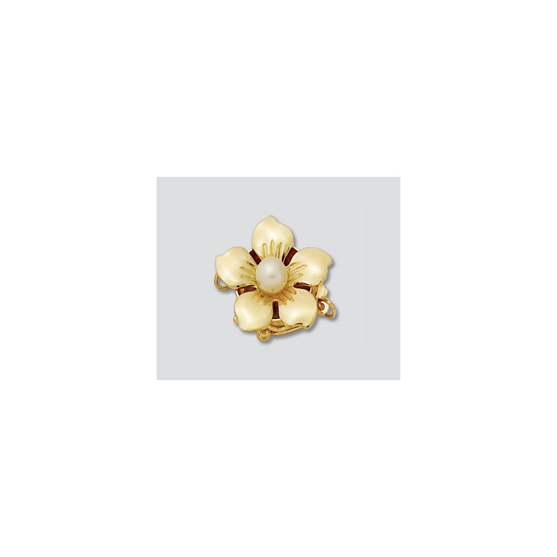 14K Złota zawieszka. kwiatek 14mm z perłą