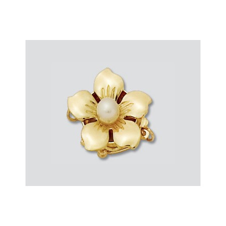 14K Złota zawieszka. kwiatek 14mm z perłą