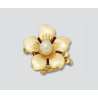 14K Złota zawieszka. kwiatek 14mm z perłą