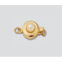 14K Złota zawieszka, kółko z perłą 1 oczko 8mm