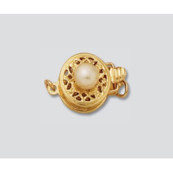 14K Złota zawieszka, kółko, małe z perłą 9mm