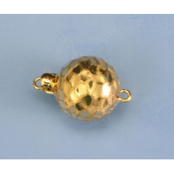 14K Złote zapięcie, kulka, młotkowana 12mm