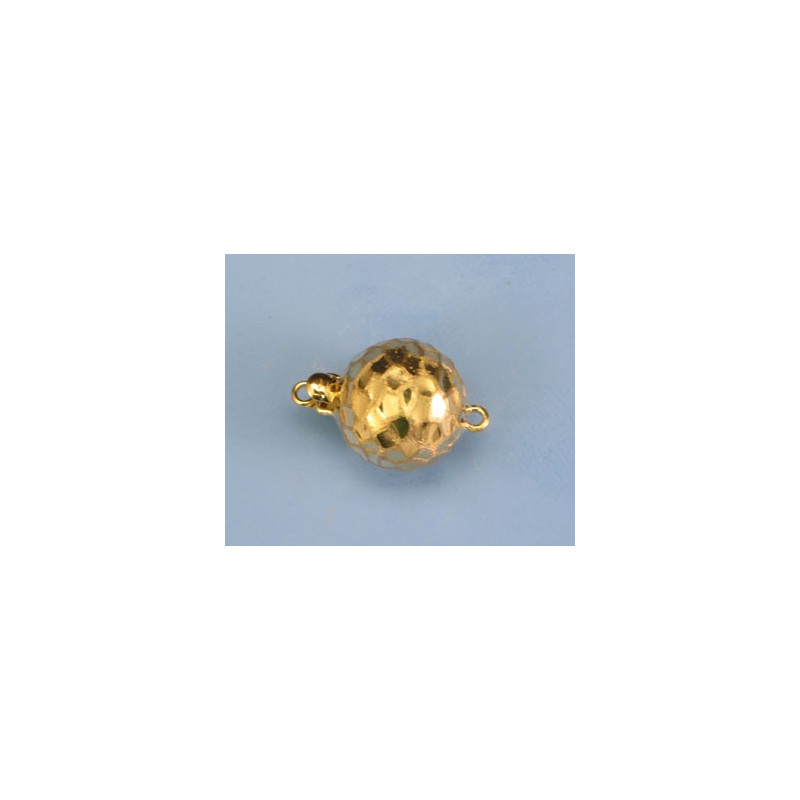 14K Złote zapięcie, kulka, młotkowana 12mm