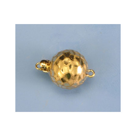 14K Złote zapięcie, kulka, młotkowana 12mm