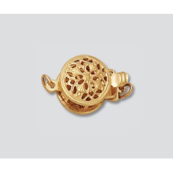 14K Złote zapięcie, okrąg, filigranowe  9mm
