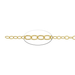 14/20 Złoty łańcuszek, oczka owalne płaskie ze wzorem